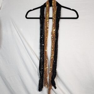 Black and Gold Sequin Scarf